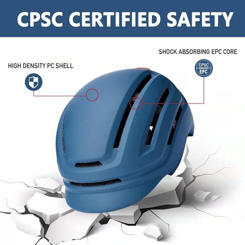 Adult Bike Helmet for Men Women, Mountain Road Bicycle Helmet with USB Rechargeable Taillight, Matte Blue in Kuwait