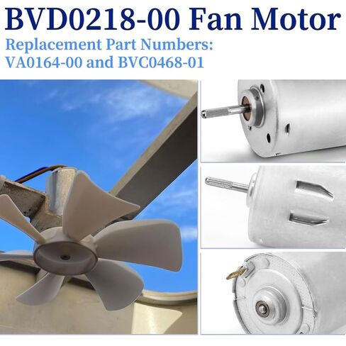 BVD0218-00 محرك مروحة تهوية تيار مستمر 12 فولت متوافق مع أغطية نطاق Ventline وفتحات السقف، يأتي مع أسلاك (النماذج المتوافقة: VA0164-00، BVC0468-01، PC، PH، PR، PI-5،50721، V2119، V2094، V3094، VP543 وVP543SP) in Kuwait