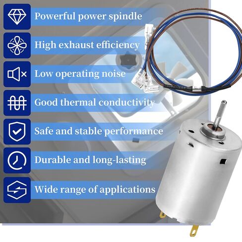 BVD0218-00 محرك مروحة تهوية تيار مستمر 12 فولت متوافق مع أغطية نطاق Ventline وفتحات السقف، يأتي مع أسلاك (النماذج المتوافقة: VA0164-00، BVC0468-01، PC، PH، PR، PI-5،50721، V2119، V2094، V3094، VP543 وVP543SP) in Kuwait