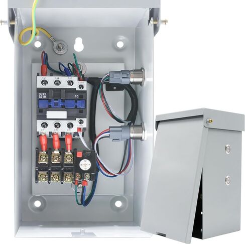 محرك مغناطيسي 10 حصان ثلاثي الطور، 208-240 فولت 7.6 كيلو وات 20-32 أمبير مفتاح مغناطيسي للمحركات، مساحة أسلاك واسعة NEMA 3R مُشغلات تشغيل المحرك للاستخدام الداخلي/الخارجي (3 مراحل 32 أمبير) in Kuwait