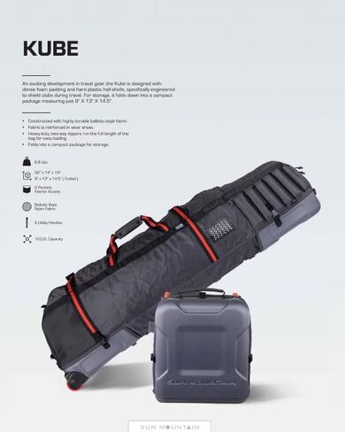 Sun Mountain 2024 Kube Golf Travel Cover Black/Red in Kuwait