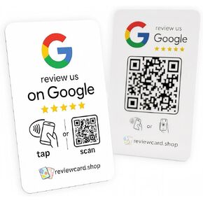 Review Tap Cards (10-Pack) by Review Card - Tap for Instant Reviews - All Phones Compatible - Reusable Smart Tap NFC & QR - Boost Business Reviews - Google Review (10-Pack Google Review Card) in Kuwait