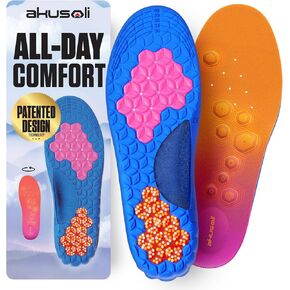 Akusoli Shoe Inserts for Women Insoles Men S/M – Cushioned Foam Insoles for Standing All Day with Arch Support – Lightweight Shoe Insoles Women for Work, Sneakers & Everyday Shoes W 5–10 / M 5.5–8 in Saudi Arabia