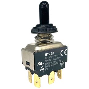 مفتاح تبديل HY29D 125/277V 20/15A 6-Pin ON-Off-ON Switch (عبوة واحدة) متوافق مع اللوحات الصناعية والمولدات والمعدات الثقيلة in Kuwait