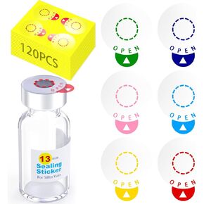 Laboratory Circle Sealing Sticker Self-Adhesive Sealing Labels, 6 Colors Circular Leak-Proof Sticker for Aluminium Plastic Caps,by ZHANXUBIO (120, for 13mm Cap) in Kuwait