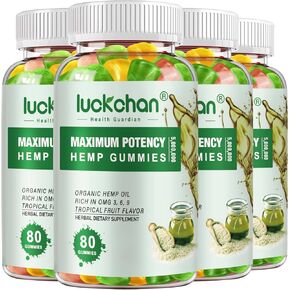 علكات القنب عالية الفعالية للنوم والألم والقلق - (4 عبوات) علكات زيت القنب العضوي النقي ذو القوة الإضافية - 100٪ صمغ الدب الطبيعي للبالغين in Kuwait