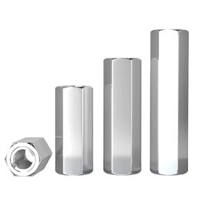 304 الفولاذ المقاوم للصدأ قضيب طويل مسدس عرافة تمديد اقتران الجوز موصل كم مشترك أنبوبي Nutsert فاصل المواجهة (12 مللي متر ، M5 (5 قطعة)) in Kuwait