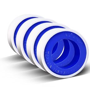4 Rolls 1/2 Inch(W) X 520 Inches(L) Teflon Tape PTFE Thread Sealant Plumbers Tape for Seal Water Pipe, Shower Head,Prevent Leakage, White in Kuwait
