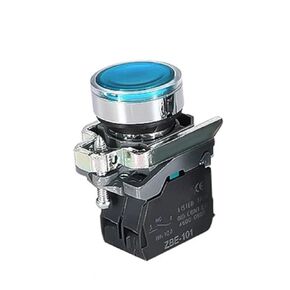 1 قطعة مفتاح زر الضغط ، مفتاح زر LED ذاتي القفل ميكانيكي مفتوح عادة (1NC_Blue_110V-220V) in Kuwait