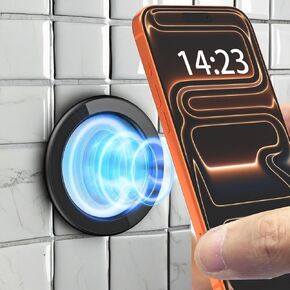 3 Pack Wall Mount Phone Holder for Magsafe iPhone 17 16 15 14 13 12 Air Pro Max Plus mini, Magnetic Wall-Mounted Shower Phone Holder, Magnet Ring Holder Sticker for Kitchen/Bathroom/Car/Mirror, Black in Kuwait