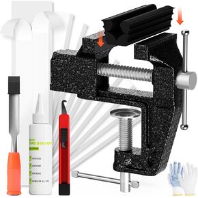 Portable Golf Club Regripping Kit with Bench Vise – Complete Set with Rubber Clamp, Solvent, Tape Strips & Tools for Grip Repair & Replacement, Home DIY (Small) in Saudi Arabia