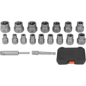 المسمار النازع الترباس النازع الجوز أداة إزالة الصواميل 18 قطعة الكروم الفاناديوم الصلب المسمار مجموعة لصدأ المجمدة البراغي المكسرات مسامير صيانة إصلاح in Kuwait