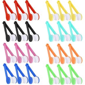 24 Pcs Sun Glasses Eyeglass Microfiber Spectacles Cleaner Soft Brush Cleaning Tool Mini Microfiber Glasses Eyeglasses Cleaner Cleaning Clip (8 Colors) in Kuwait