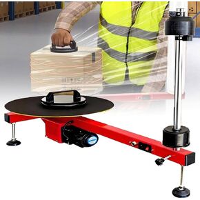Electric Pallet Wrapping Machine,Automatic Film Tension Packaging Tool,Electric Stretch Film Wrapping Bench,Compatible with Film Width Within 27.5",for Parcel Luggage Warehouse in Saudi Arabia
