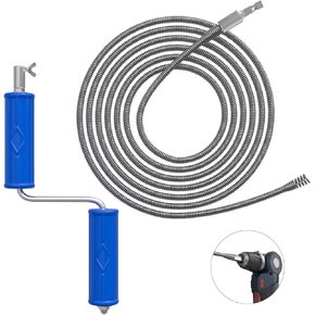 ثعبان الصرف، أوجير الصرف مع ملحق المثقاب، 16.4 قدم × 6 مم، ثعبان السباكة تغذية تلقائية مرنة لتصريف الشعر، مزيل انسداد للمطبخ، الحمام وحوض الدش in Kuwait