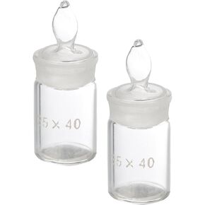Holibanna 2pcs 25x40mm Glass Weighing Bottles Low Flat Form Borosilicate Specific Gravity Laboratory Chemical Weighing Equipment in Kuwait