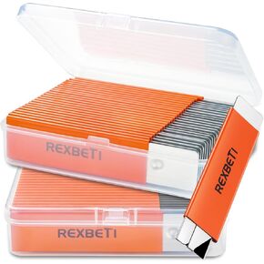 REXBETI 12 Pack Box Cutter, Retractable Cardboard Cutter, Razor Blade Scraper, Handy Box Opener, More Sharp Single Edge Razor Blade Box Cutter Set for Packages Papers and Boxes, Antirust Utility Knife in Kuwait
