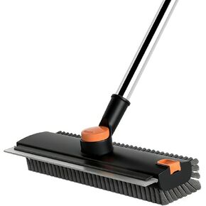 4 in 1 Floor Scrub Brush with Squeegee Long Handle Grout Brush 52'' 2026 Upgraded Multi-Functional Stiff Bristle Cleaning Scrub Brush Rotating Tile Brush for Cleaning Bathroom Patio, Pool, Garage in Kuwait