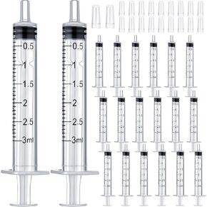 20 عبوة من حقنة 3 مل مع غطاء للسائل، محاقن بلاستيكية صغيرة 3 سم مكعب بدون إبرة للمختبرات العلمية والقياس والتوزيع وتغذية الحيوانات الأليفة in Kuwait