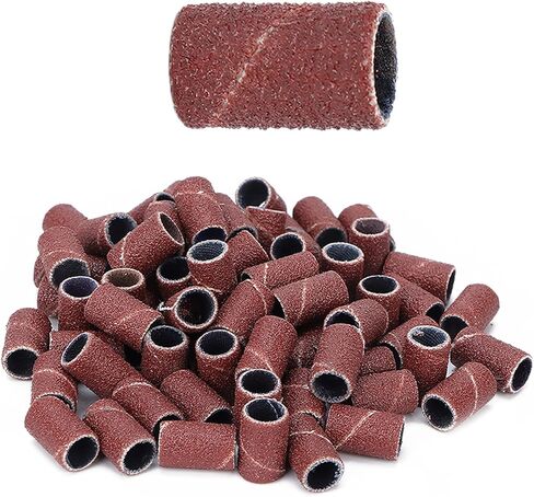 Yosoo Sanding Bands Sanding Bands، 100 قطعة من أربطة الصنفرة الفنية للأظافر، أدوات تجميل الأظافر والباديكير، تلميع وإزالة الجلد الميت، أربطة حفر الأظافر، مبرد أظافر، مبرد حصى، مجموعة مغزل in Kuwait