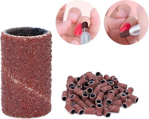 Yosoo Sanding Bands Sanding Bands، 100 قطعة من أربطة الصنفرة الفنية للأظافر، أدوات تجميل الأظافر والباديكير، تلميع وإزالة الجلد الميت، أربطة حفر الأظافر، مبرد أظافر، مبرد حصى، مجموعة مغزل in Kuwait