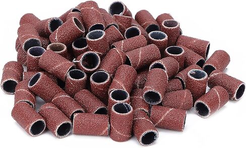 Yosoo Sanding Bands Sanding Bands، 100 قطعة من أربطة الصنفرة الفنية للأظافر، أدوات تجميل الأظافر والباديكير، تلميع وإزالة الجلد الميت، أربطة حفر الأظافر، مبرد أظافر، مبرد حصى، مجموعة مغزل in Kuwait