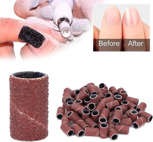 Yosoo Sanding Bands Sanding Bands، 100 قطعة من أربطة الصنفرة الفنية للأظافر، أدوات تجميل الأظافر والباديكير، تلميع وإزالة الجلد الميت، أربطة حفر الأظافر، مبرد أظافر، مبرد حصى، مجموعة مغزل in Kuwait