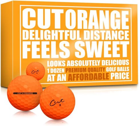 قطع الجولف - كرات جولف ذات ملمس ناعم لمسافة الذروة - دستة واحدة من انخفاض دوران الكرة - دقة محسنة، تحكم جانبي أخضر، المسافة، طيران الكرة، الرؤية - غير لامعة - كرات جولف برتقالية in Kuwait
