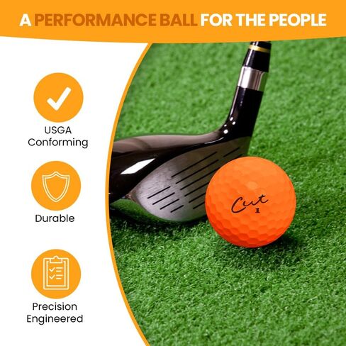 قطع الجولف - كرات جولف ذات ملمس ناعم لمسافة الذروة - دستة واحدة من انخفاض دوران الكرة - دقة محسنة، تحكم جانبي أخضر، المسافة، طيران الكرة، الرؤية - غير لامعة - كرات جولف برتقالية in Kuwait