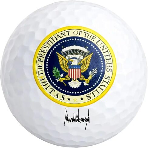 مجموعة كرات جولف رئاسية قابلة للتجميع مع توقيع دونالد ترامب، بيضاء، 3 عبوات مع صندوق هدايا للعرض | مجموعة كرات جولف فاخرة قابلة للتجميع، هدية ترامب للجولف للرجال in Kuwait