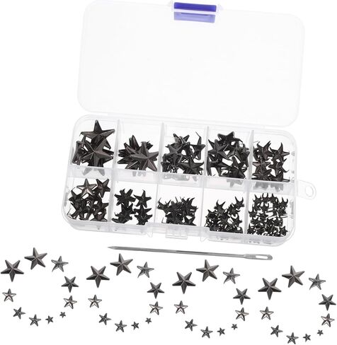 TEHAUX Mini Star Studs Set with Box Awl Small Decorative Rivets for Clothing Handbags and Crafting DIY Fashion Accessories for Dressmaking and Suitcase Hardware in Saudi Arabia