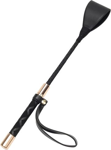 Horse Crop Black, Faux Leather Riding Crop with Anti-Slip Grip Gel Handle (30cm, Black) in Saudi Arabia