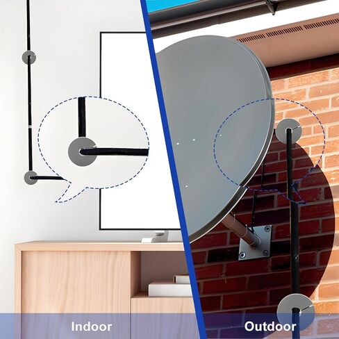 طقم توجيه كابل بحلقة تثبيت للكابل مكون من 12 قطعة لـ Starlink، يمر جدار كابل السيليكون من خلال حلقات حائط مقاس 1 بوصة للكابلات باللون الرمادي المقاوم للانزلاق من خلال حلقة معدنية لشبكة Starlink Ethernet in Kuwait