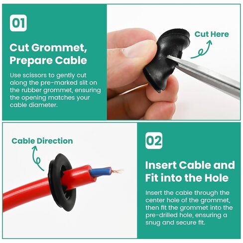 طقم حلقات مطاطية 170 قطعة، 7 أحجام حلقات أسلاك مقاومة للماء، سدادات ثقب مطاطية لجدار الحماية، لحماية خرطوم الكابل، الأسلاك، السيارات، قناة أسلاك ديكور المنزل in Kuwait