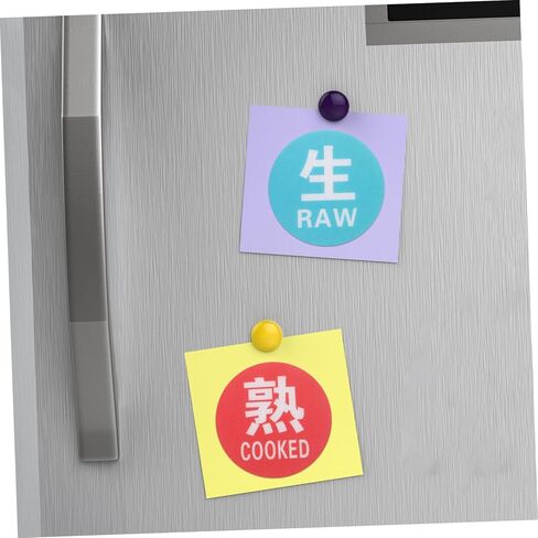 NUOBESTY 10-Piece Reusable Plastic Food Storage Sign Set Raw and Cooked Food Separation Labels for Commercial Kitchens and Home Cooking Safety in Saudi Arabia