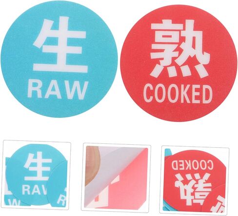 NUOBESTY 10-Piece Reusable Plastic Food Storage Sign Set Raw and Cooked Food Separation Labels for Commercial Kitchens and Home Cooking Safety in Saudi Arabia