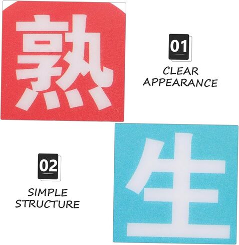 Tofficu 10pcs Plastic Food Safety Signage for Raw and Cooked Food Separation Reusable Kitchen Storage Stickers for Commercial Use Sturdy Labels for Fridge and Restaurant Decor in Saudi Arabia