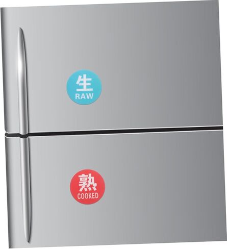 Tofficu 10pcs Plastic Food Safety Signage for Raw and Cooked Food Separation Reusable Kitchen Storage Stickers for Commercial Use Sturdy Labels for Fridge and Restaurant Decor in Saudi Arabia