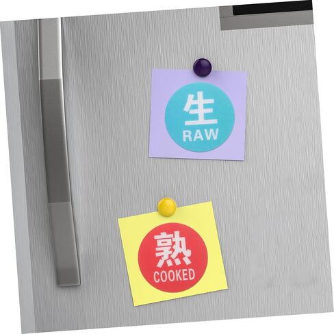 Tofficu 10pcs Plastic Food Safety Signage for Raw and Cooked Food Separation Reusable Kitchen Storage Stickers for Commercial Use Sturdy Labels for Fridge and Restaurant Decor in Saudi Arabia