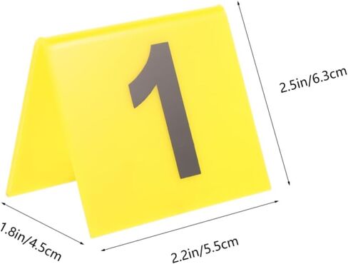 20 قطعة من Mobestech علامات أرقام طاولة أكريليك على الوجهين على شكل حرف V علامات أدلة للمطاعم والمقاهي والمناسبات وخلفية صفراء سهلة القراءة in Kuwait