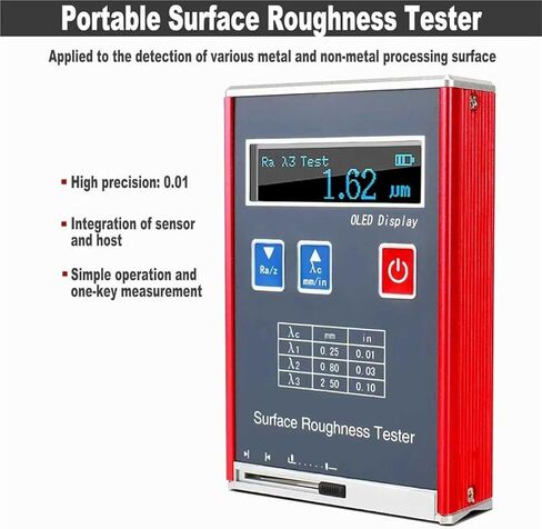 Sur-face Roughness Tester, high Precision 0.01μm Portable profilometer, Digital Concrete Rebound Tester, Measuring Range Ra/Rq 0.05~15.0μm Rz/Rt 0.1~50.0μm in Saudi Arabia