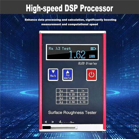 Sur-face Roughness Tester, high Precision 0.01μm Portable profilometer, Digital Concrete Rebound Tester, Measuring Range Ra/Rq 0.05~15.0μm Rz/Rt 0.1~50.0μm in Saudi Arabia