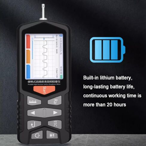 Finish Tester,Surface Roughness Tester,Precision 0.001μm,Digital Profilometer, Range Ra:0.005 Μm-16.00μm, with 100 Sets of Data Storage, Rechargeable, for Metal Workpiece in Saudi Arabia