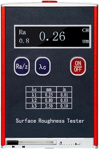 Sur-face Roughness Tester, High Accuracy 0.01μm Portable Profilometer,Measuring Range Ra/Rq 0.05~15.0μm Rz/Rt 0.1~50.0μm, with LED Display, Rechargeable in Saudi Arabia
