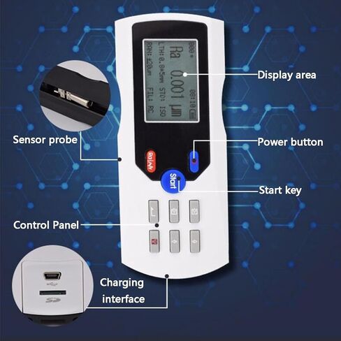 جهاز اختبار خشونة السطح، مقياس رقمي محمول باليد، مع شاشة LCD، مسبار ماسي، دقة 0.001 ميكرومتر، قابل لإعادة الشحن للوجه السطحي المعدني in Saudi Arabia