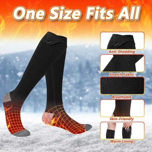 Heated Socks for Men Women - Rechargeable, Washable, Electric Heated Socks for Hunting, Camping, Hiking, Walking, Fishing, Cycling, Outdoor Work in Saudi Arabia