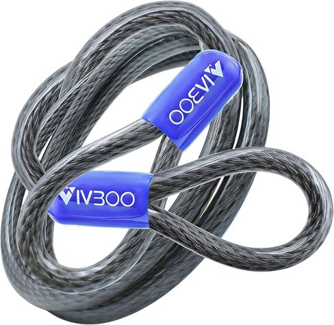 3/8in Heavy-Duty Security Cable with Loops 4FT/6FT/8FT/10FT Cut-Resistant and Waterproof Security Cable Suitable for Travel, Home and Outdoor Activities in Kuwait