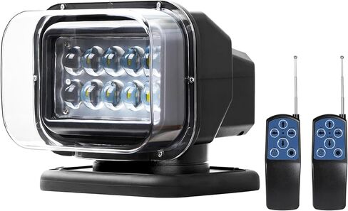 كشاف LED للتحكم عن بعد 8 بوصة لشاحنة القوارب، 50 وات 12 فولت 24 فولت أضواء بحث للصيد البحري مع دوران 360 درجة، 5000 لومن إضاءة LED مقاومة للماء للطرق الوعرة وسيارات الدفع الرباعي، ATV، 6 مغناطيسات قوية مدمجة in Kuwait