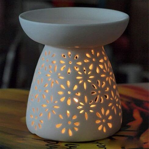 حامل شموع ضوء الشاي السيراميكي، حامل شموع لتدفئة الزيوت العطرية العلاجية، موزع شموع للفرن، ديكور منزلي للتأمل في المنتجعات الصحية واليوجا in Kuwait