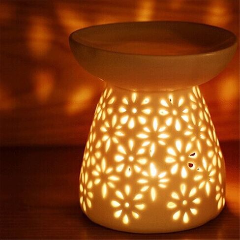 حامل شموع ضوء الشاي السيراميكي، حامل شموع لتدفئة الزيوت العطرية العلاجية، موزع شموع للفرن، ديكور منزلي للتأمل في المنتجعات الصحية واليوجا in Kuwait